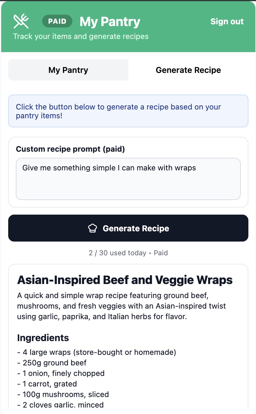 AI-powered mobile app screenshot 1