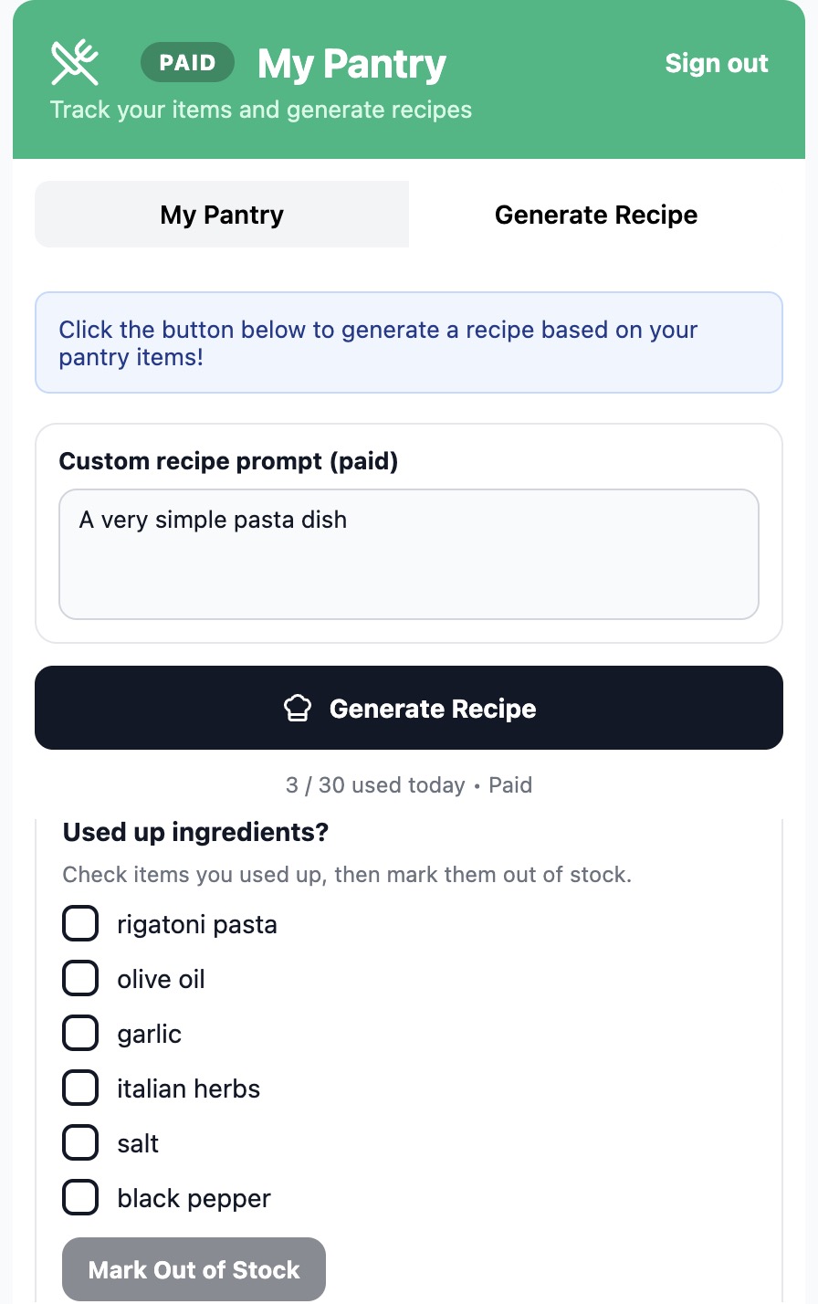 AI-powered mobile app screenshot 2